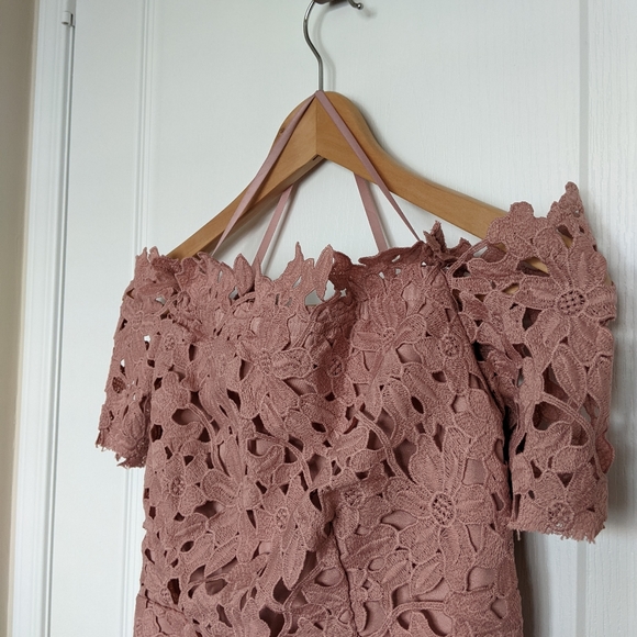 NWOT Design Lab Dusty Pink/Rose Lace dress - Picture 6 of 12